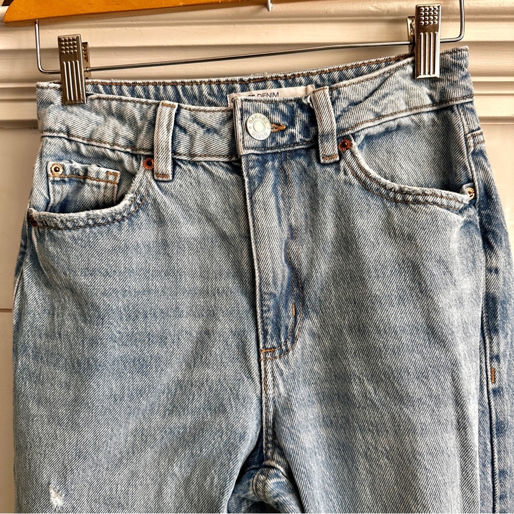 Garage Denim Wide Leg Distressed Raw Hem Jeans #30 - Picture 3 of 8